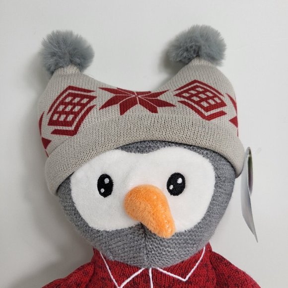 Spark Create Imagine Knit Owl Plush Christmas My First Winter Rattle Crinkle 18" - Picture 2 of 15